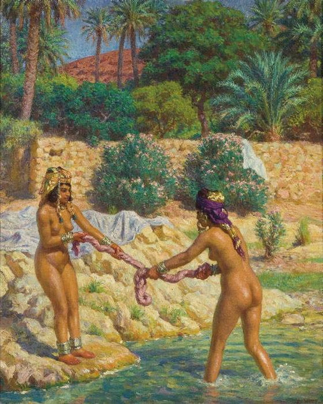 Ragazze che strizzano la biancheria